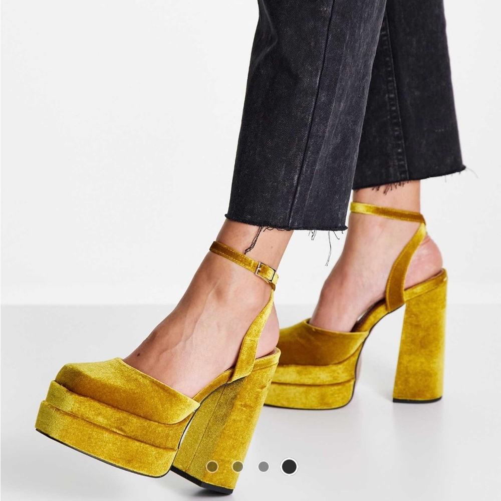 ASOS Mustard Platform Heels